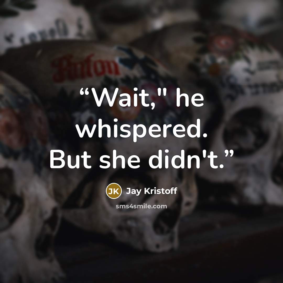 “Wait," he whispered. But she didn't.” quote by Jay Kristoff