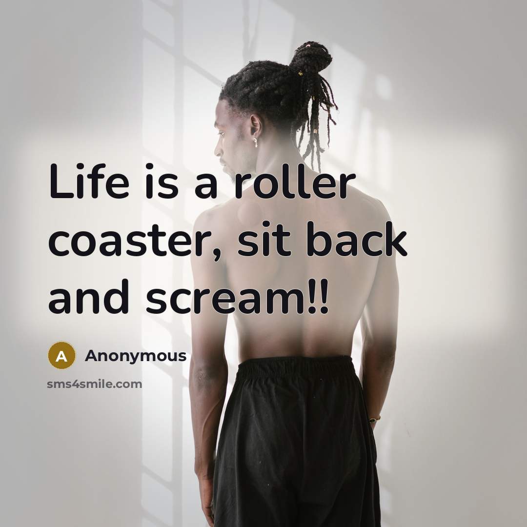 “Life is a roller coaster, sit back and scream!!” quote by Anonymous