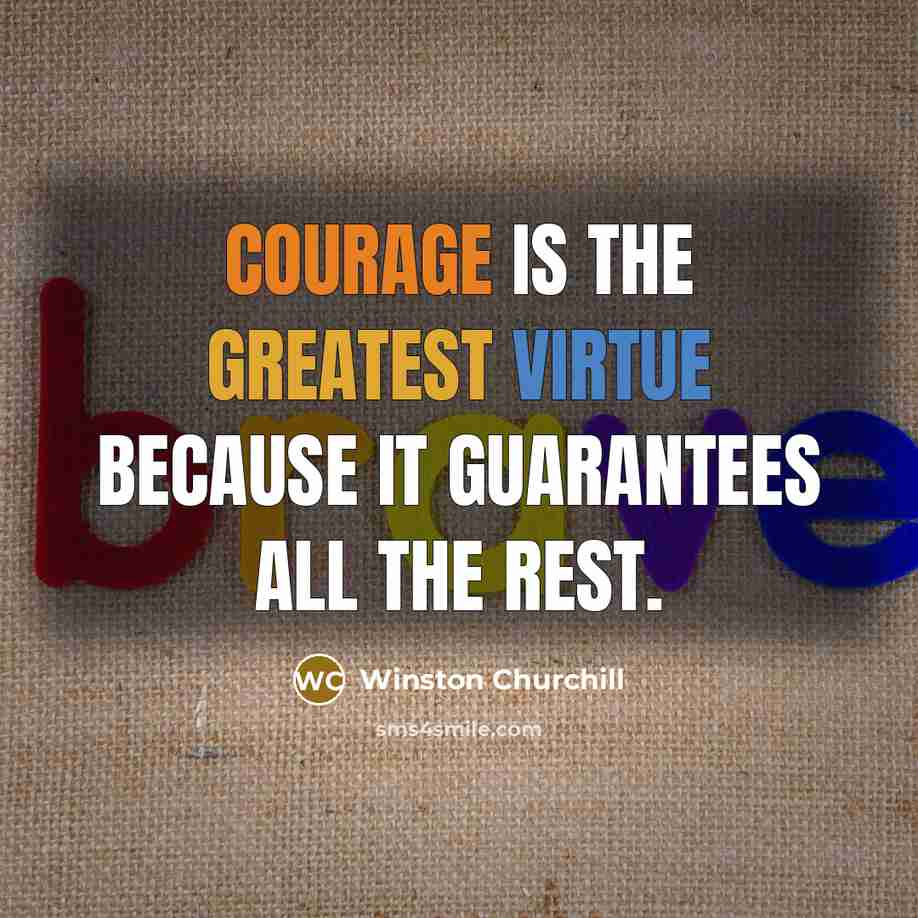 “Courage is the greatest virtue because it guarantees all the rest.” quote by Winston Churchill
