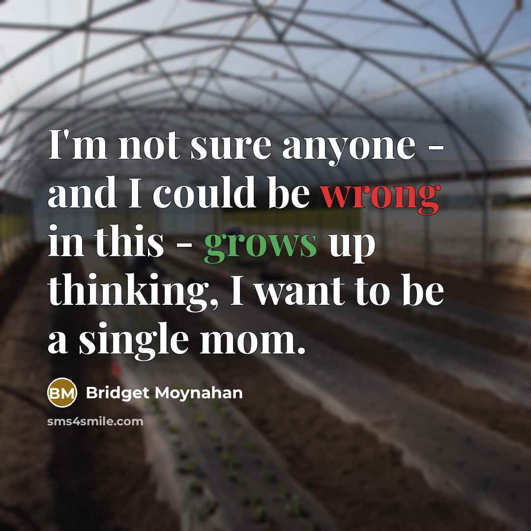 “I'm not sure anyone - and I could be wrong in this - grows up thinking, I want to be a single mom.” quote by Bridget Moynahan
