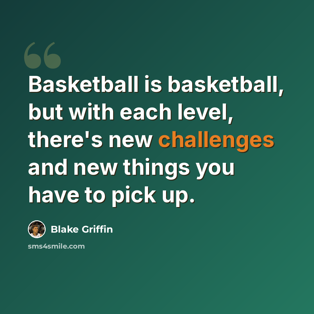 “Basketball is basketball, but with each level, there's new challenges and new things you have to pick up.” quote by Blake Griffin