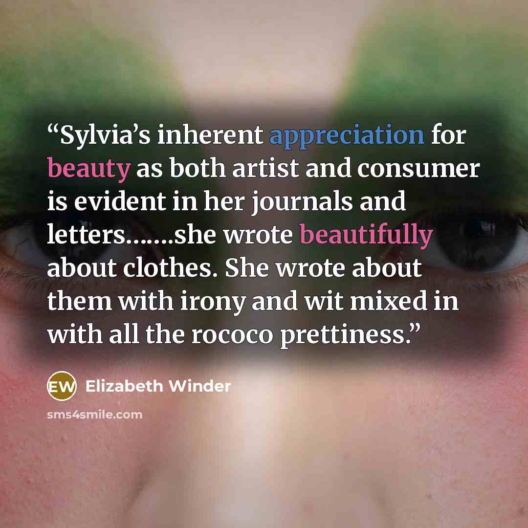 “Sylvia’s inherent appreciation for beauty as both artist and consumer is evident in her journals and letters…….she wrote beautifully about clothes. She wrote about them with irony and wit mixed in with all the rococo prettiness.” quote by Elizabeth Winder