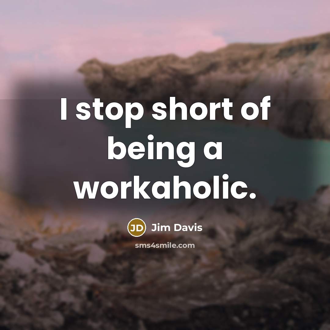 “I stop short of being a workaholic.” quote by Jim Davis