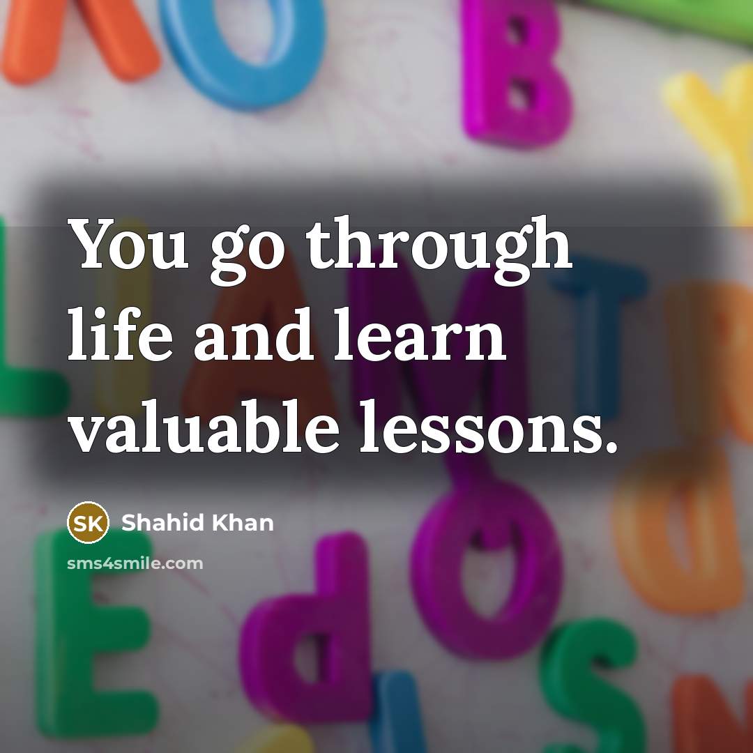 “You go through life and learn valuable lessons.” quote by Shahid Khan