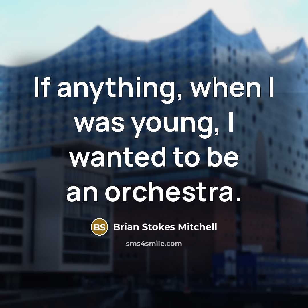 “If anything, when I was young, I wanted to be an orchestra.” quote by Brian Stokes Mitchell