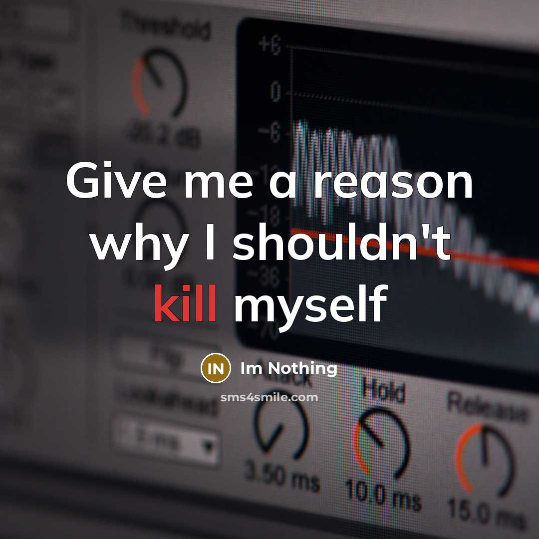 “Give me a reason why I shouldn't kill myself” quote by Im Nothing