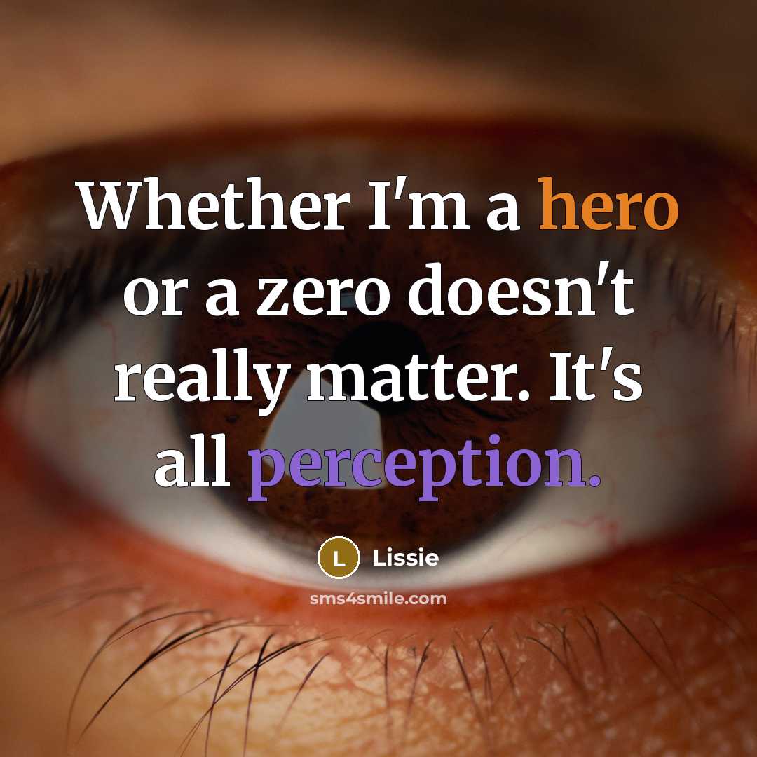 “Whether I'm a hero or a zero doesn't really matter. It's all perception.” quote by Lissie