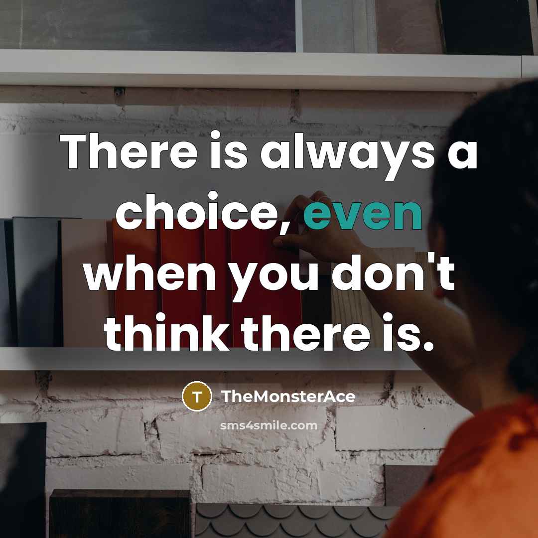 “There is always a choice, even when you don't think there is.” quote by TheMonsterAce