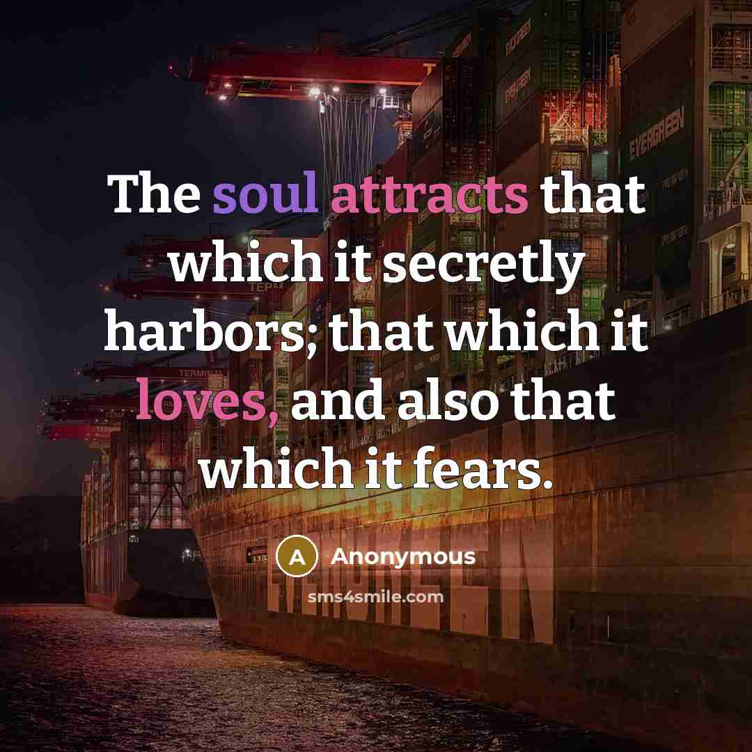 “The soul attracts that which it secretly harbors; that which it loves, and also that which it fears.” quote by Anonymous
