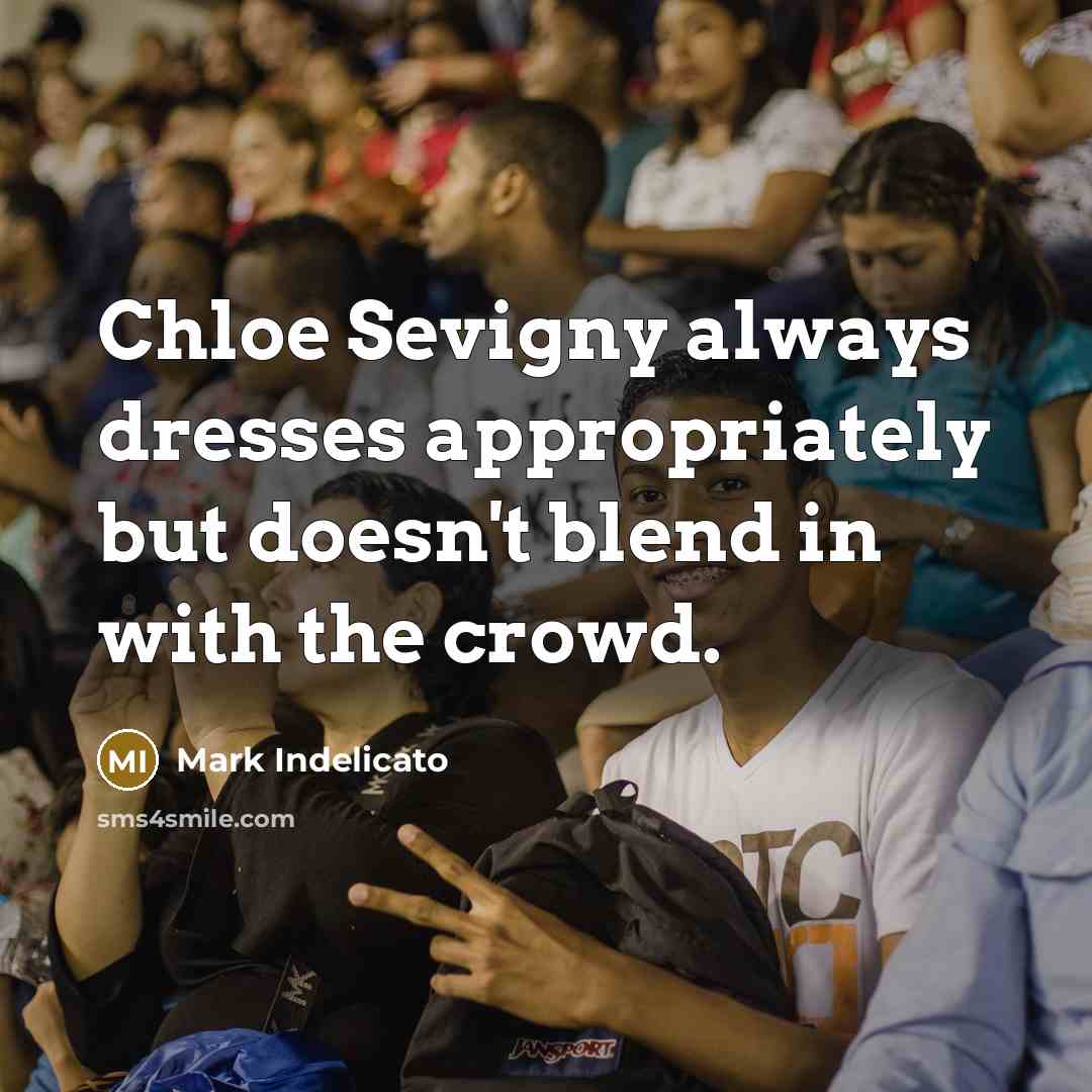 “Chloe Sevigny always dresses appropriately but doesn't blend in with the crowd.” quote by Mark Indelicato