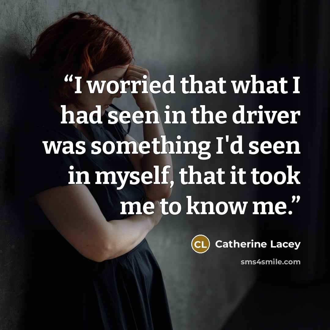 “I worried that what I had seen in the driver was something I'd seen in myself, that it took me to know me.” quote by Catherine Lacey