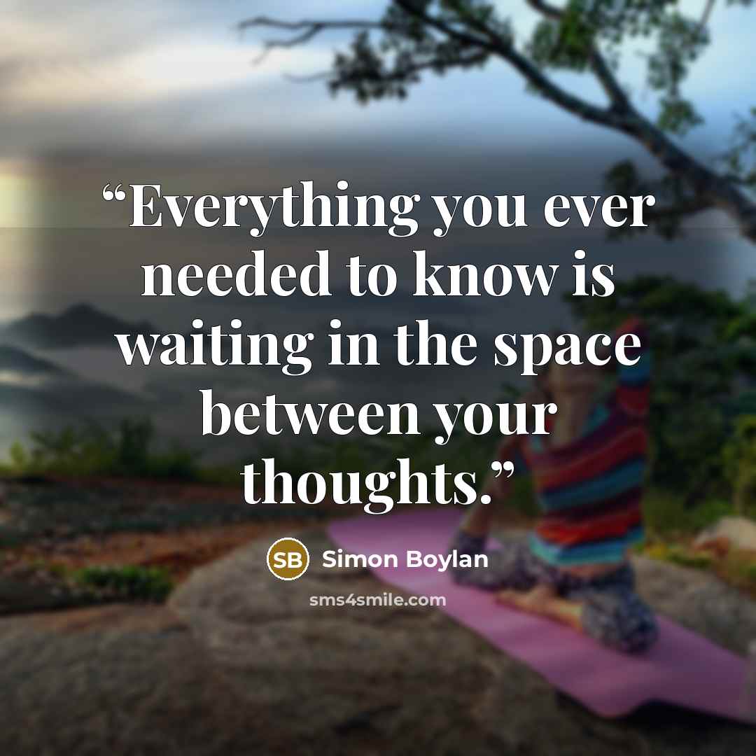 “Everything you ever needed to know is waiting in the space between your thoughts.” quote by Simon Boylan