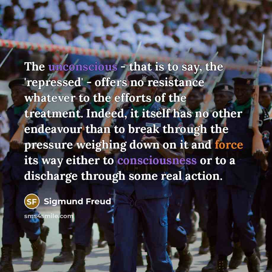 “The unconscious - that is to say, the 'repressed' - offers no resistance whatever to the efforts of the treatment. Indeed, it itself has no other endeavour than to break through the pressure weighing down on it and force its way either to consciousness or to a discharge through some real action.” quote by Sigmund Freud