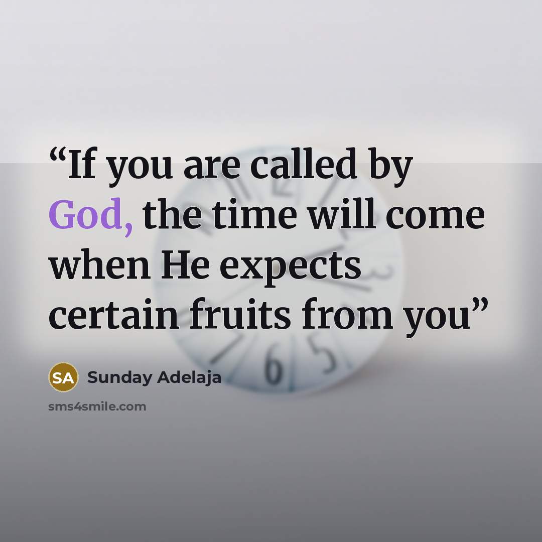 “If you are called by God, the time will come when He expects certain fruits from you” quote by Sunday Adelaja