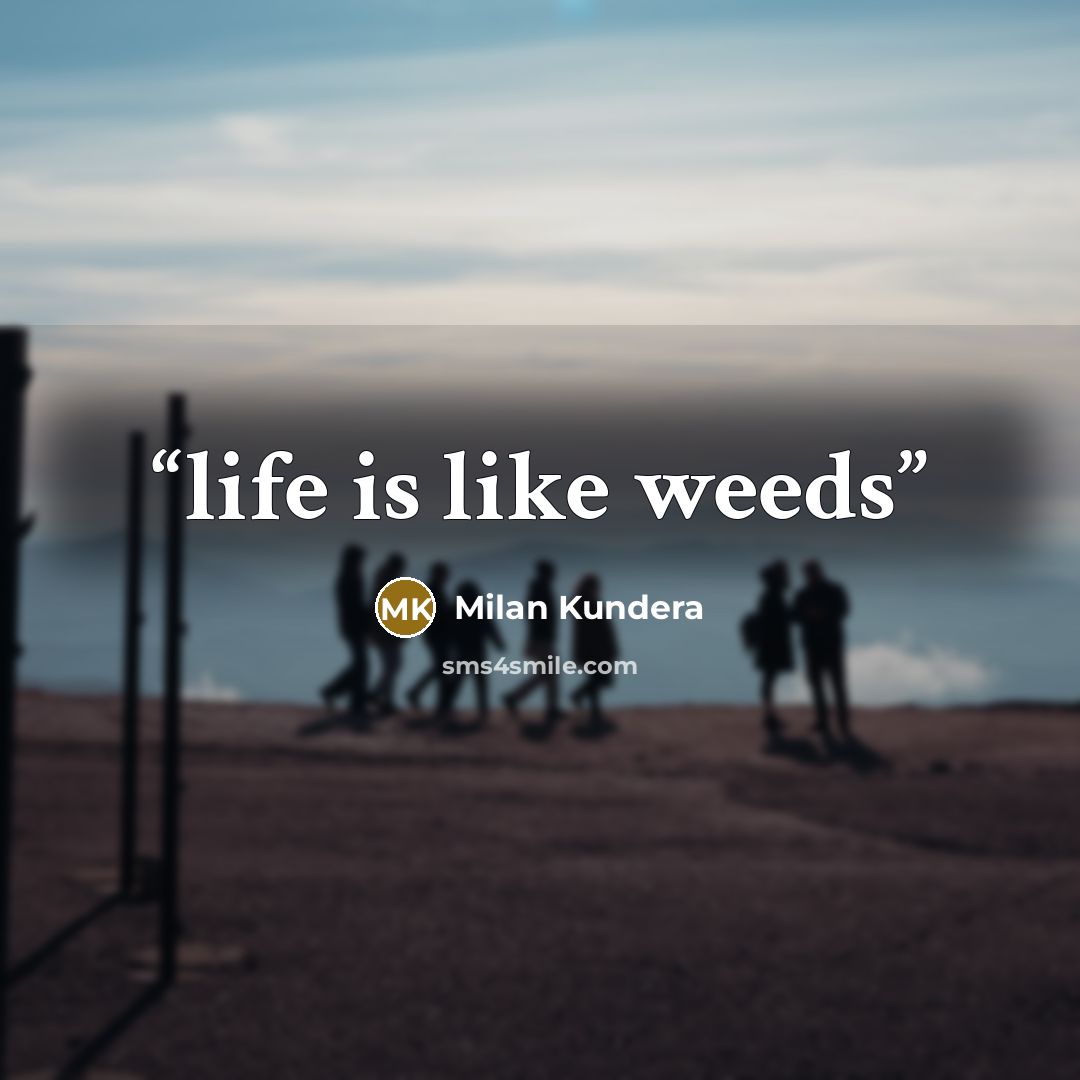 “life is like weeds” quote by Milan Kundera