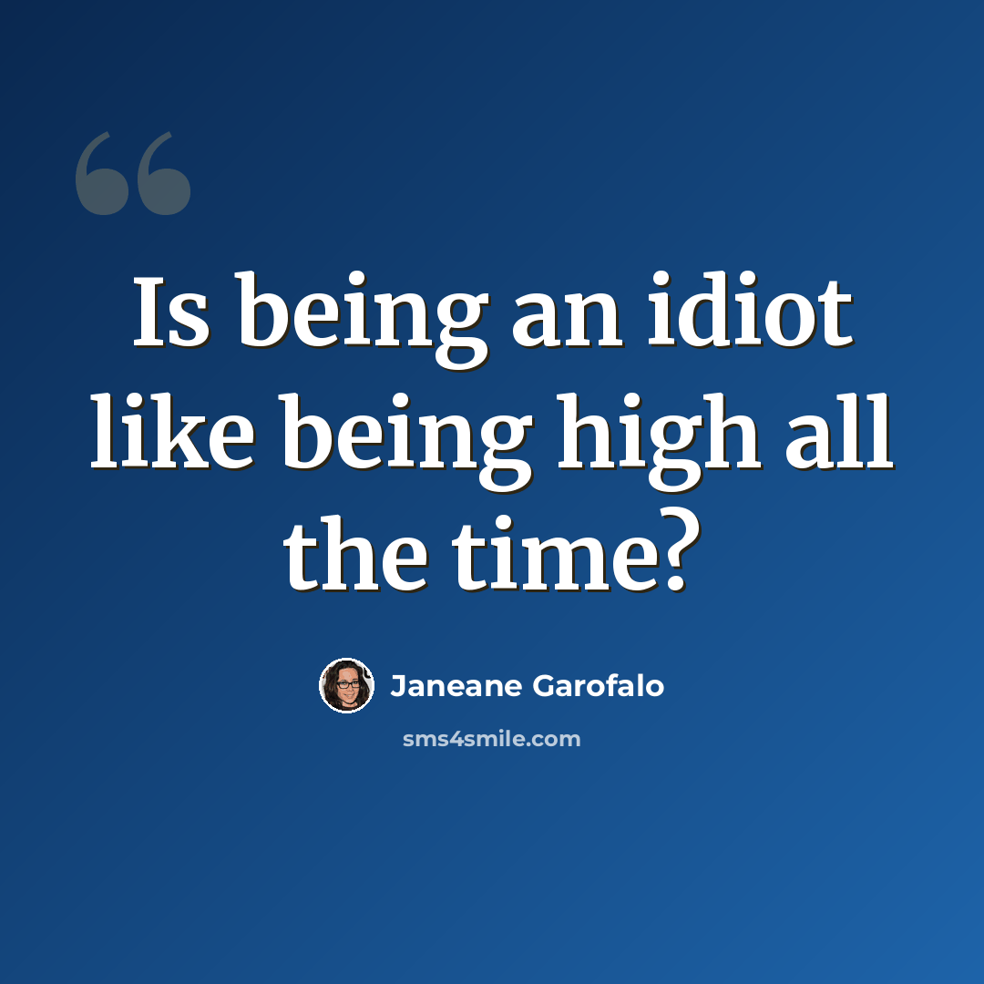 “Is being an idiot like being high all the time?” quote by Janeane Garofalo