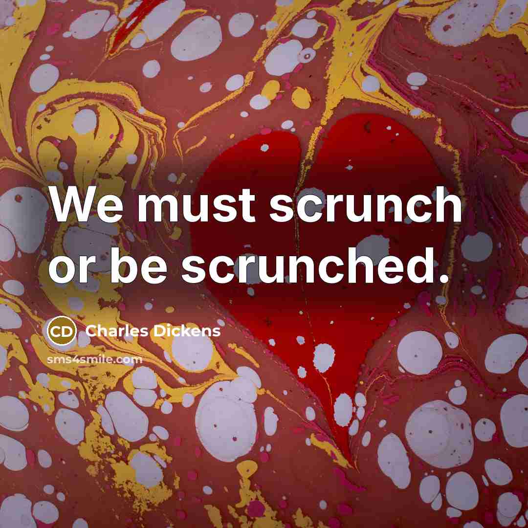 “We must scrunch or be scrunched.” quote by Charles Dickens