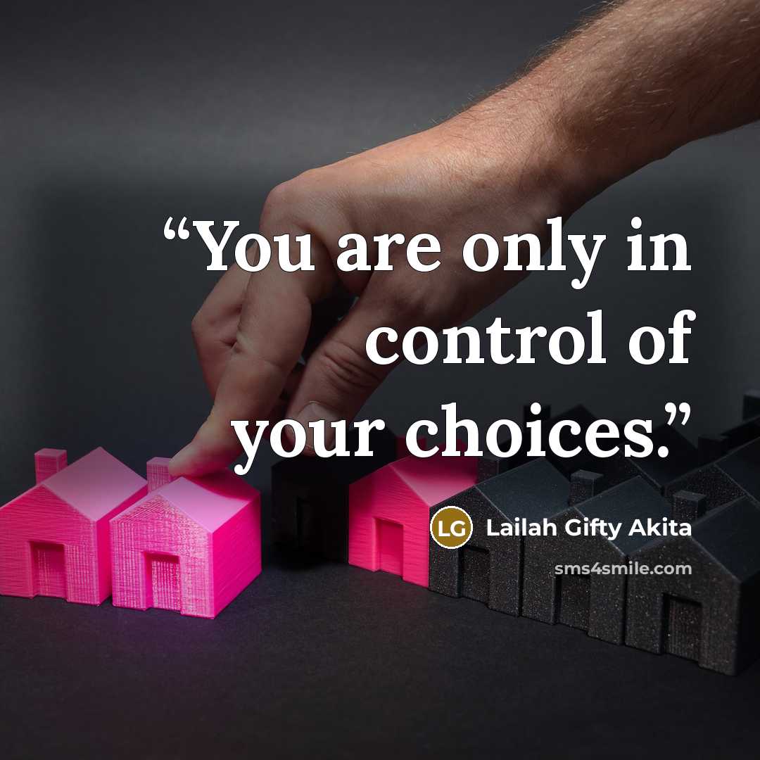 “You are only in control of your choices.” quote by Lailah Gifty Akita
