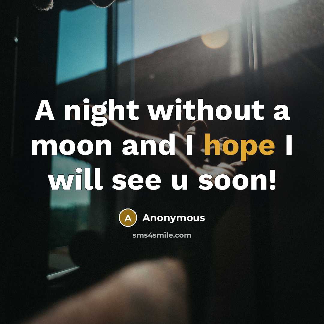 “A night without a moon and I hope I will see u soon!” quote by Anonymous