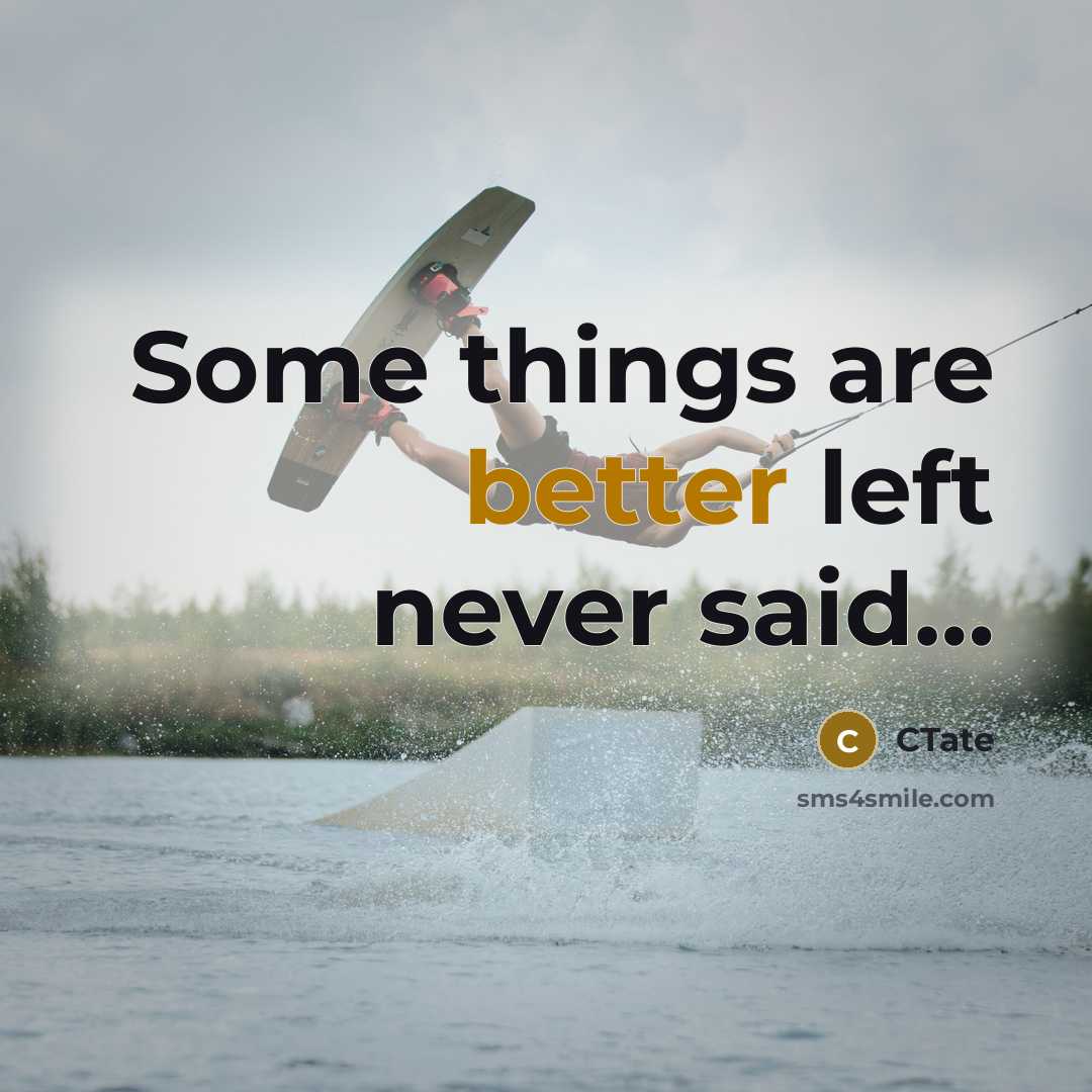 “Some things are better left never said…” quote by CTate