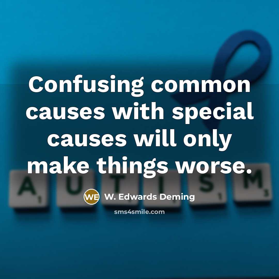 “Confusing common causes with special causes will only make things worse.” quote by W. Edwards Deming