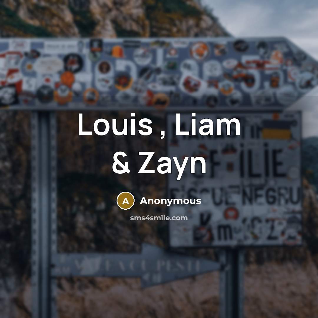 “Louis , Liam & Zayn” quote by Anonymous
