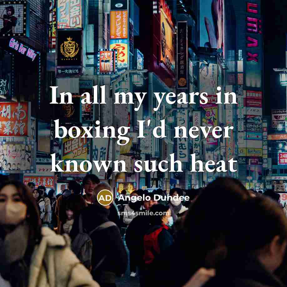 “In all my years in boxing I'd never known such heat” quote by Angelo Dundee