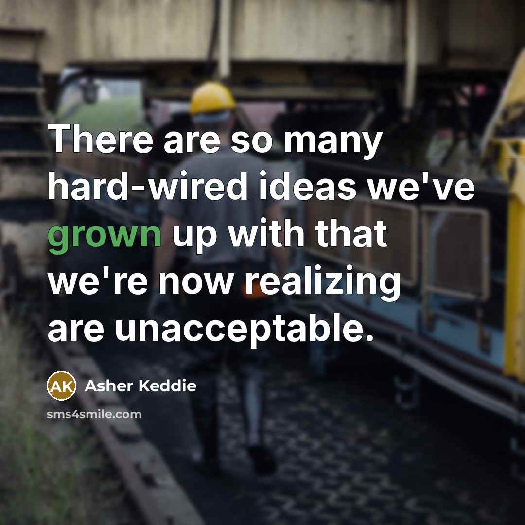 “There are so many hard-wired ideas we've grown up with that we're now realizing are unacceptable.” quote by Asher Keddie
