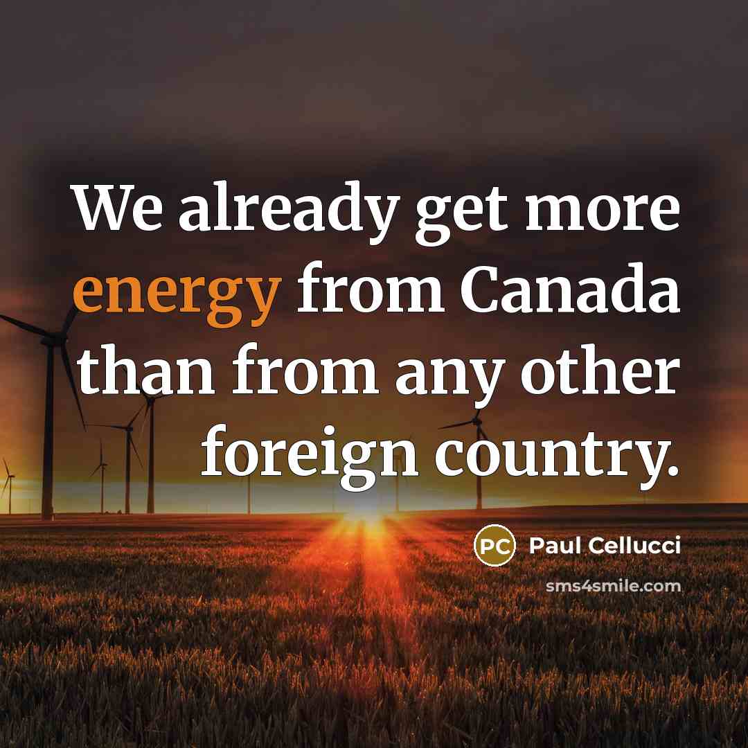 “We already get more energy from Canada than from any other foreign country.” quote by Paul Cellucci