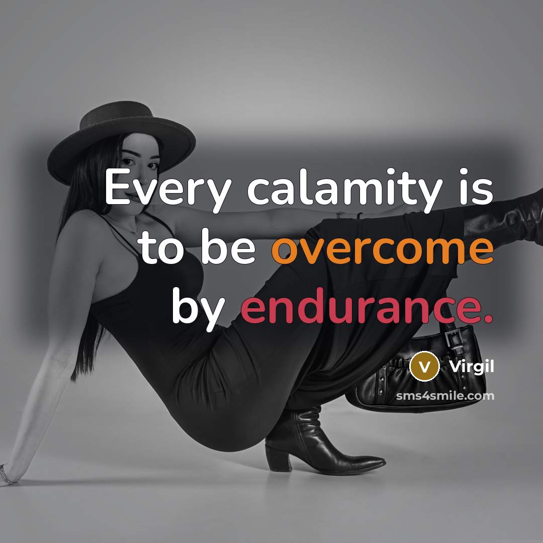 “Every calamity is to be overcome by endurance.” quote by Virgil
