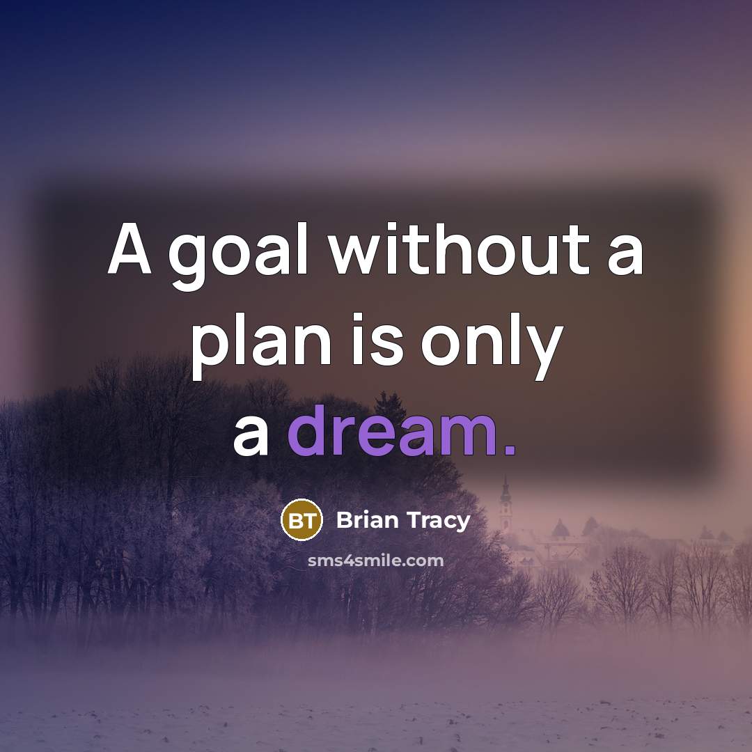 “A goal without a plan is only a dream.” quote by Brian Tracy