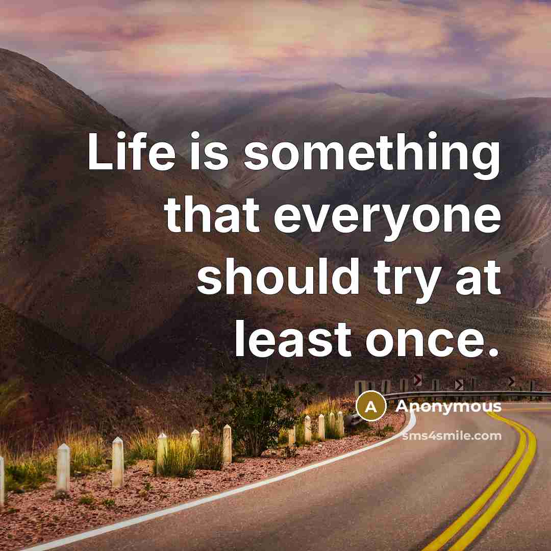 “Life is something that everyone should try at least once.” quote by Anonymous