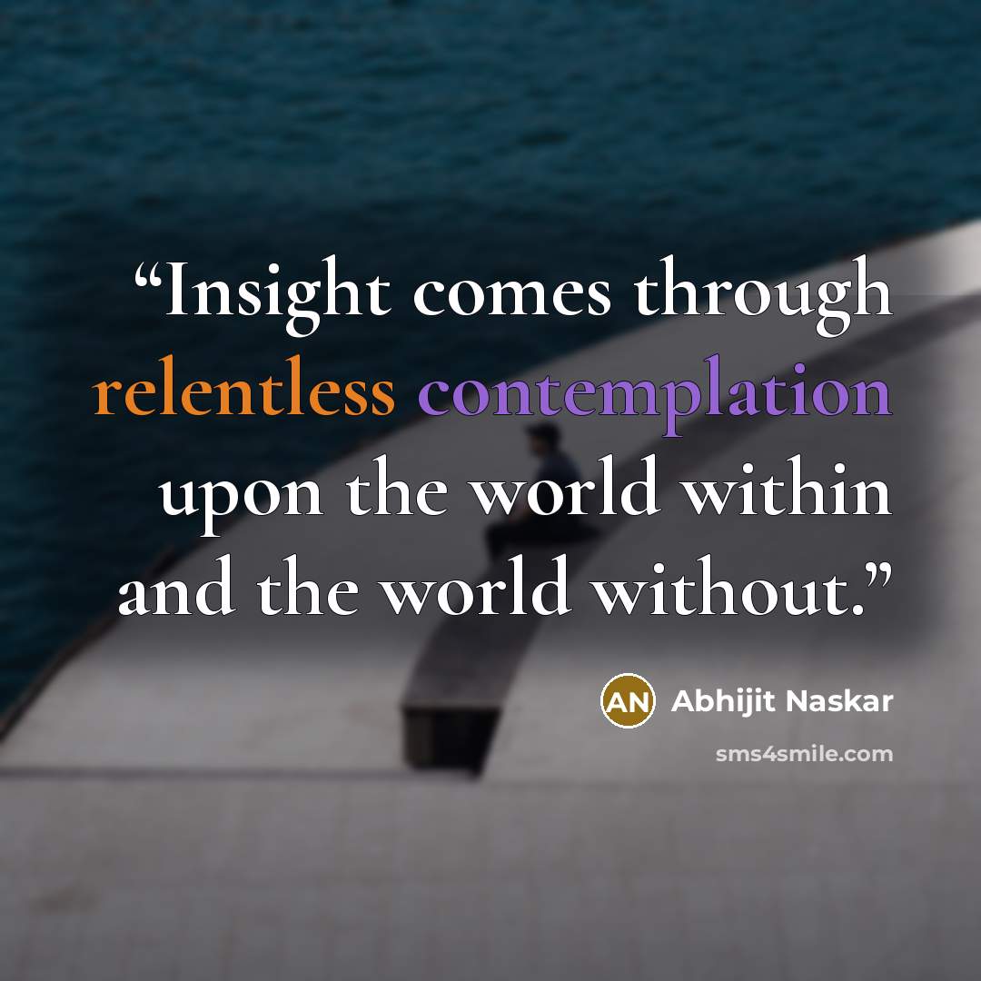 “Insight comes through relentless contemplation upon the world within and the world without.” quote by Abhijit Naskar