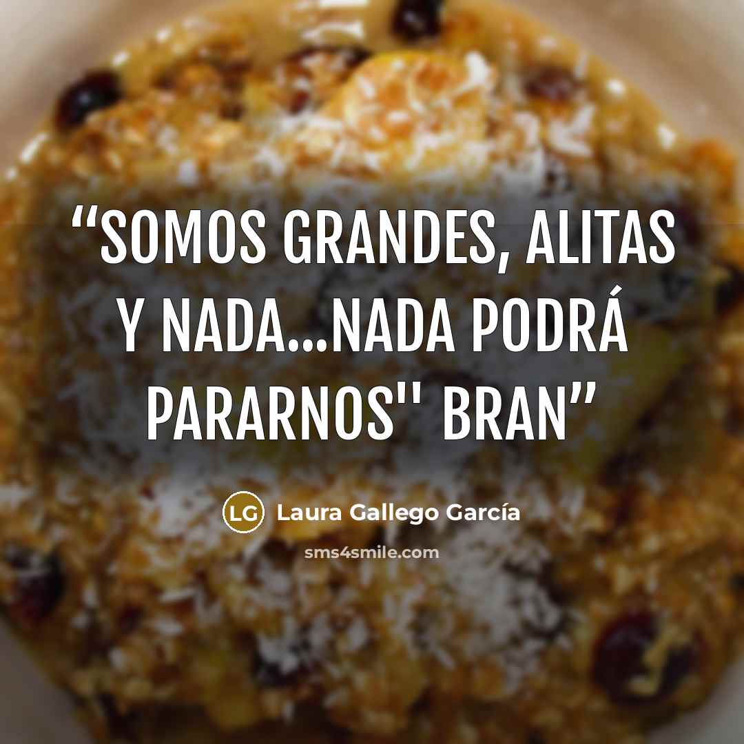 “Somos grandes, alitas y nada...nada podrá pararnos'' Bran” quote by Laura Gallego García