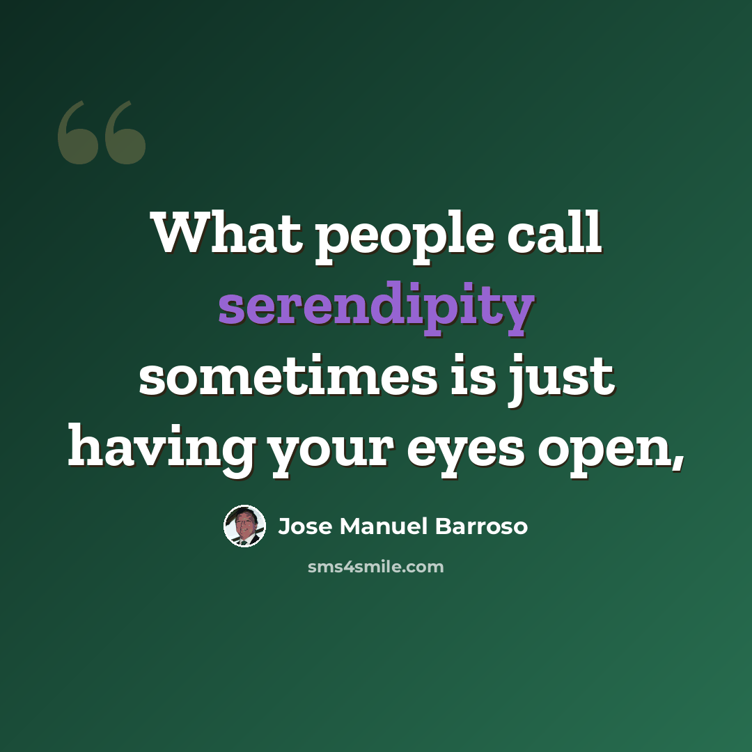 “What people call serendipity sometimes is just having your eyes open,” quote by Jose Manuel Barroso