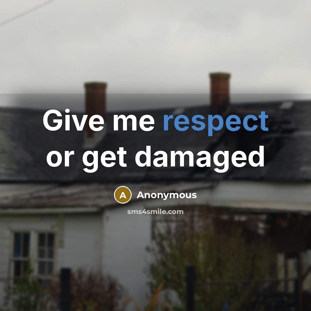 “Give me respect or get damaged” quote by Anonymous