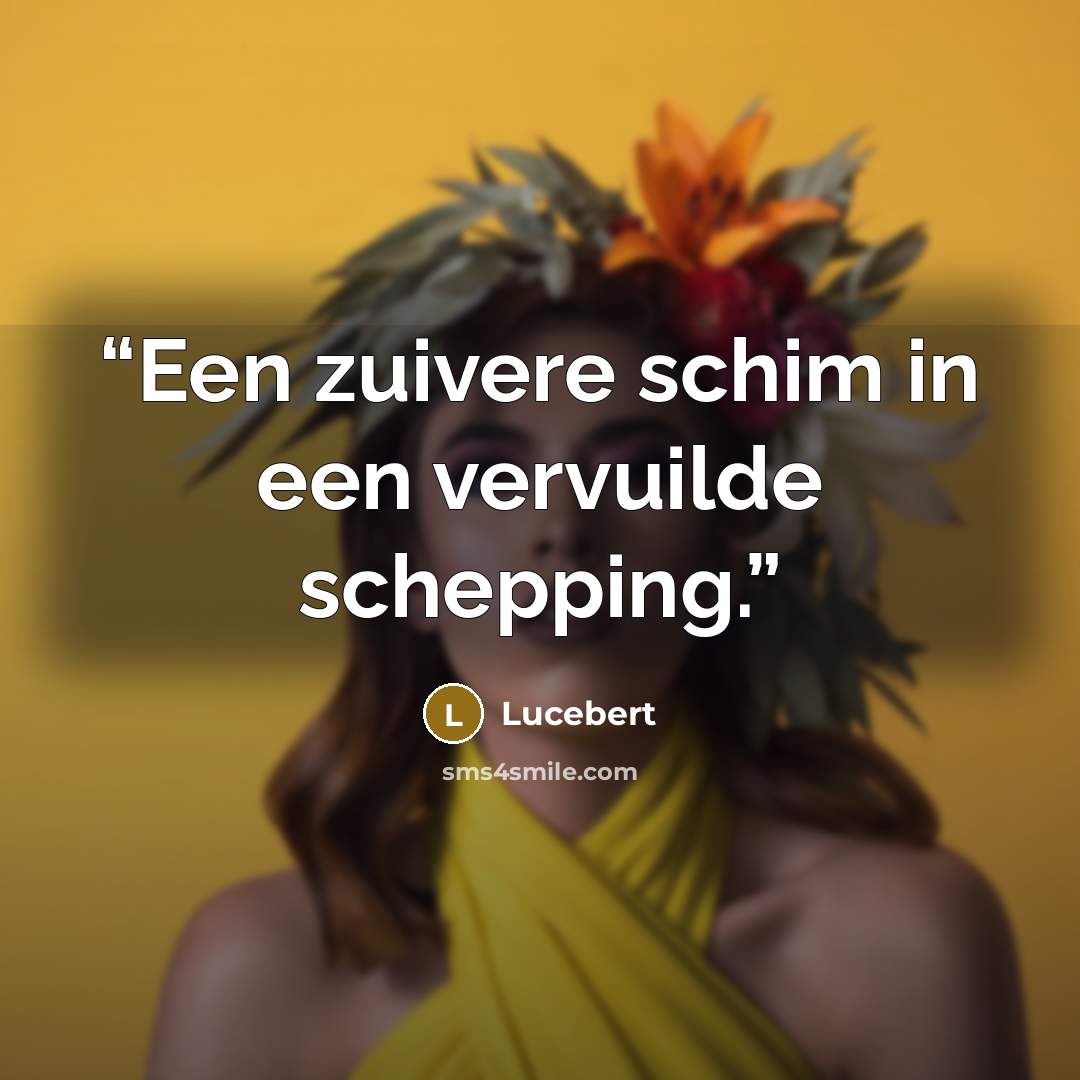 “Een zuivere schim in een vervuilde schepping.” quote by Lucebert