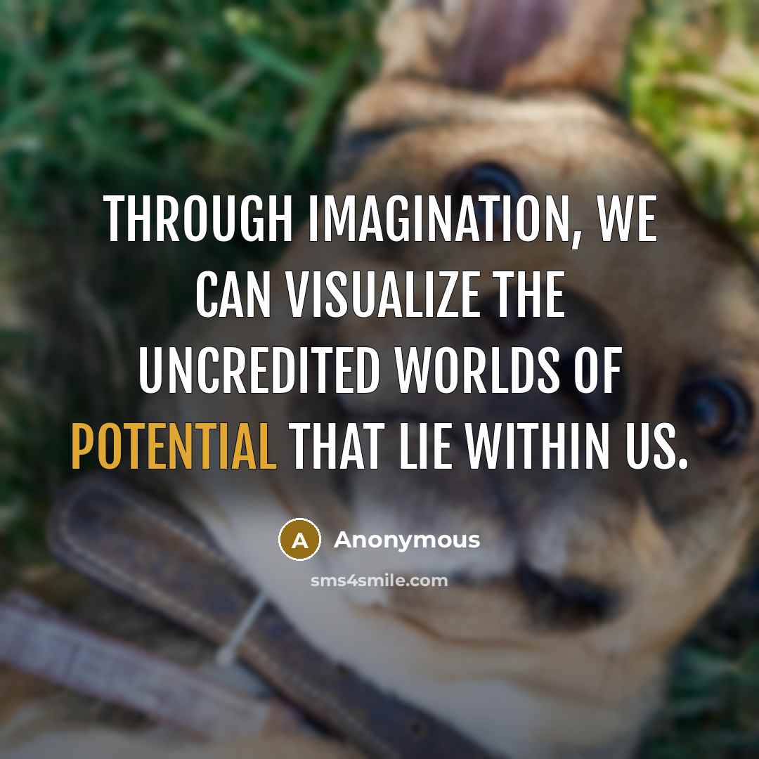 “Through imagination, we can visualize the uncredited worlds of potential that lie within us.” quote by Anonymous