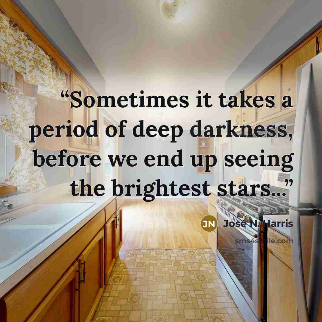 “Sometimes it takes a period of deep darkness, before we end up seeing the brightest stars...” quote by José N. Harris