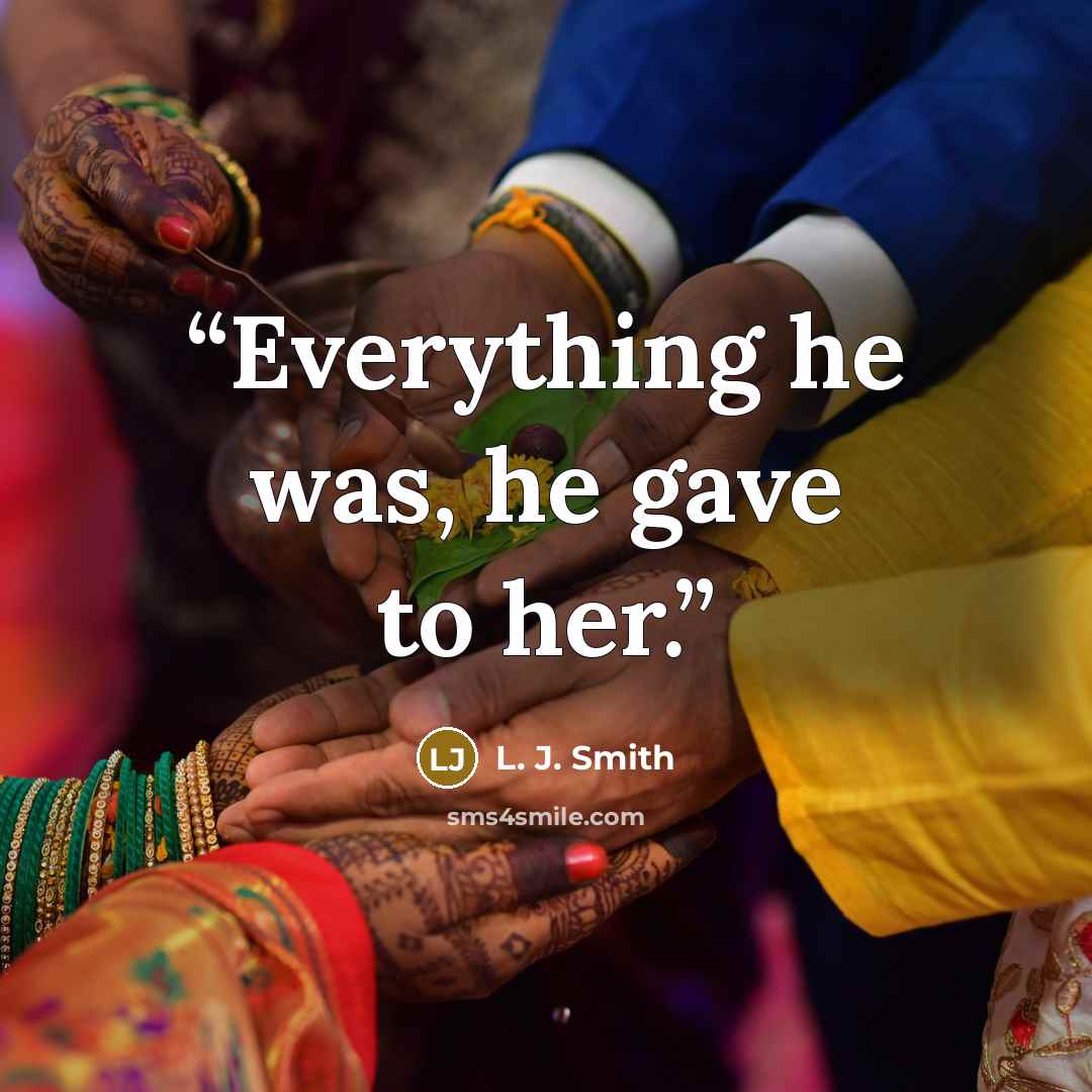 “Everything he was, he gave to her.” quote by L. J. Smith