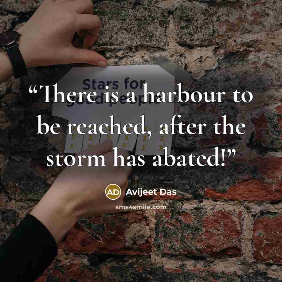 “There is a harbour to be reached, after the storm has abated!” quote by Avijeet Das