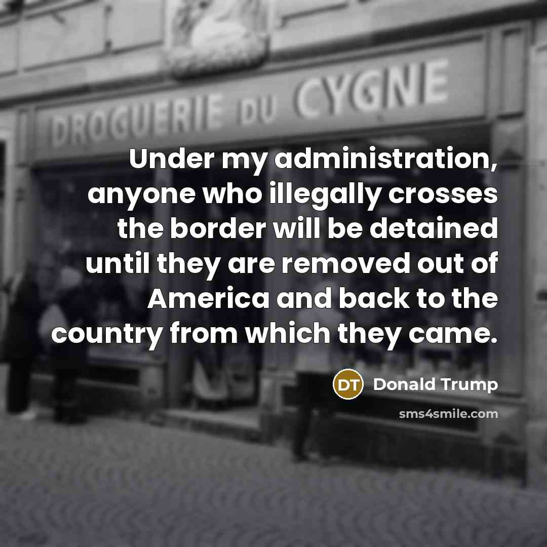 “Under my administration, anyone who illegally crosses the border will be detained until they are removed out of America and back to the country from which they came.” quote by Donald Trump