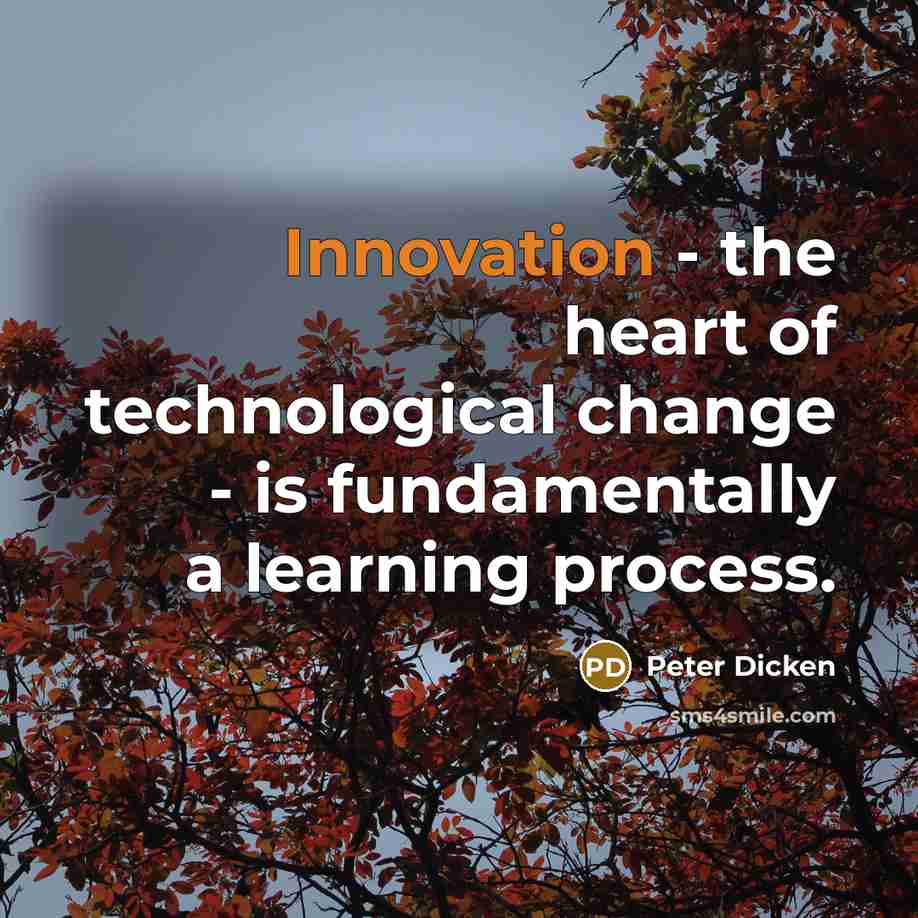 “Innovation - the heart of technological change - is fundamentally a learning process.” quote by Peter Dicken