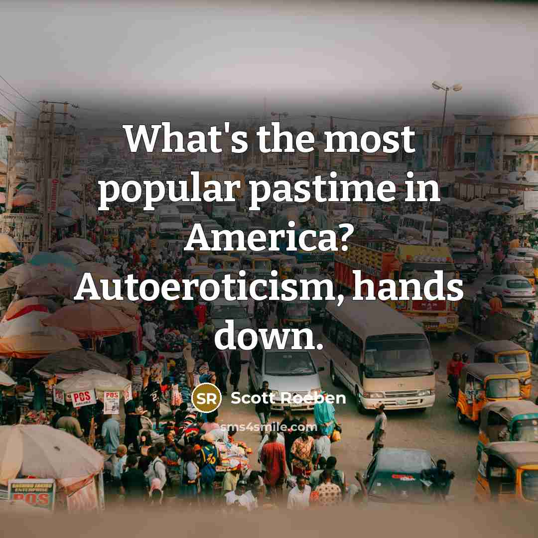 “What's the most popular pastime in America? Autoeroticism, hands down.” quote by Scott Roeben