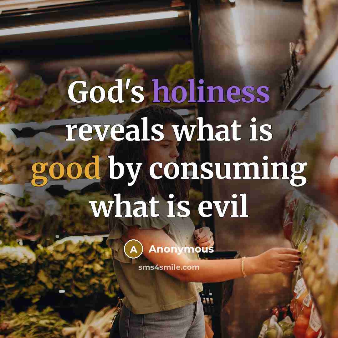 “God's holiness reveals what is good by consuming what is evil” quote by Anonymous