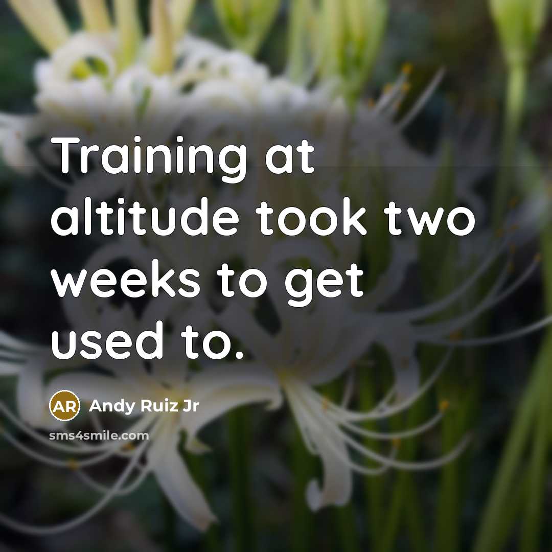 “Training at altitude took two weeks to get used to.” quote by Andy Ruiz Jr