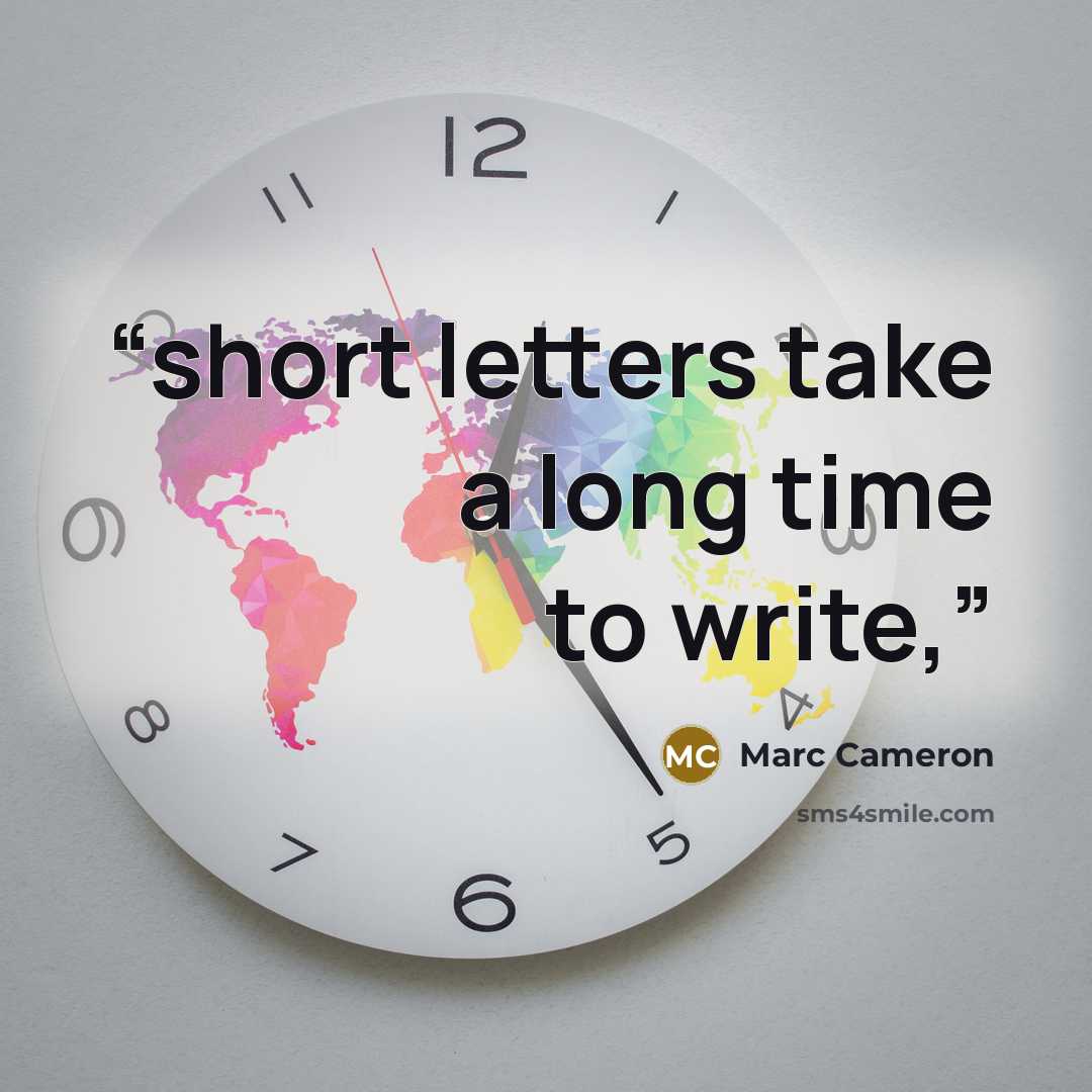 “short letters take a long time to write,” quote by Marc Cameron