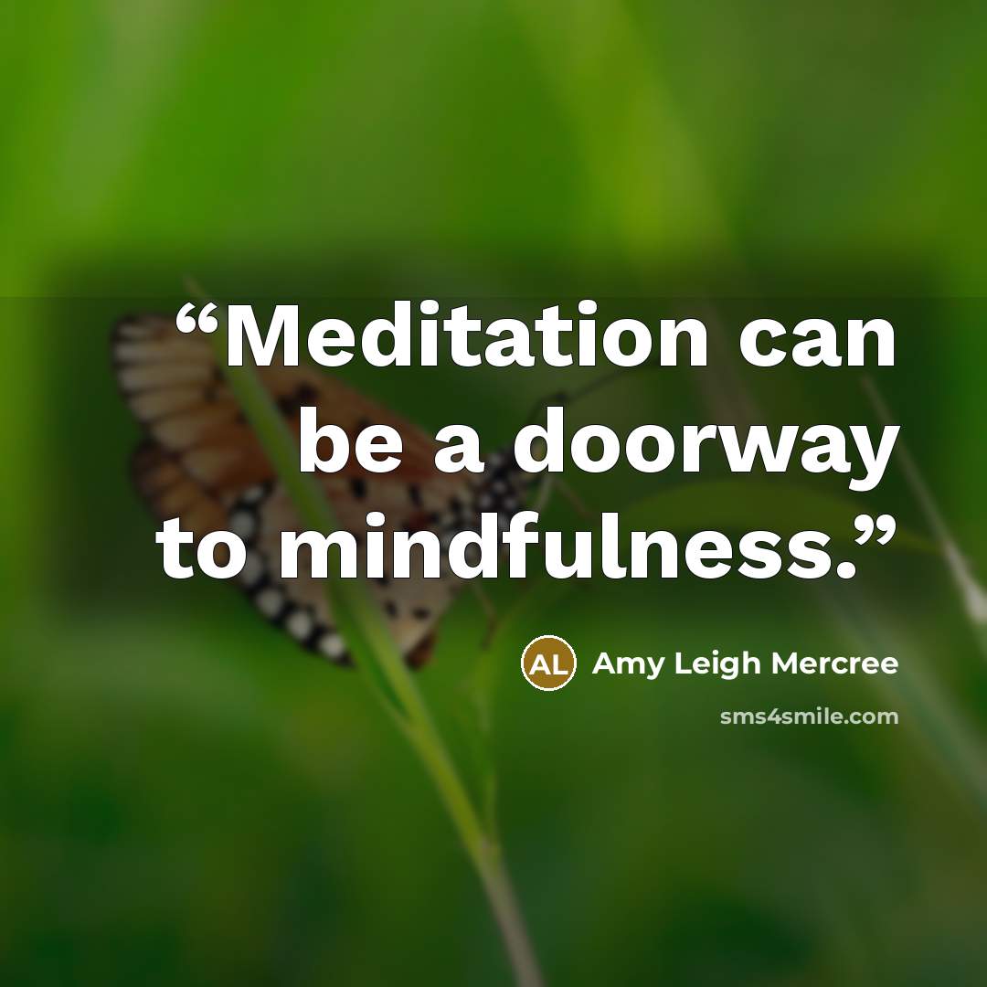“Meditation can be a doorway to mindfulness.” quote by Amy Leigh Mercree