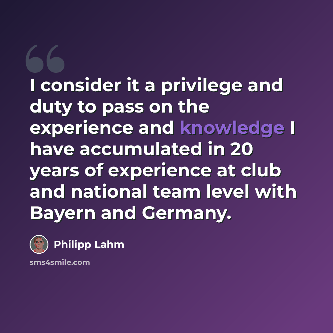 “I consider it a privilege and duty to pass on the experience and knowledge I have accumulated in 20 years of experience at club and national team level with Bayern and Germany.” quote by Philipp Lahm