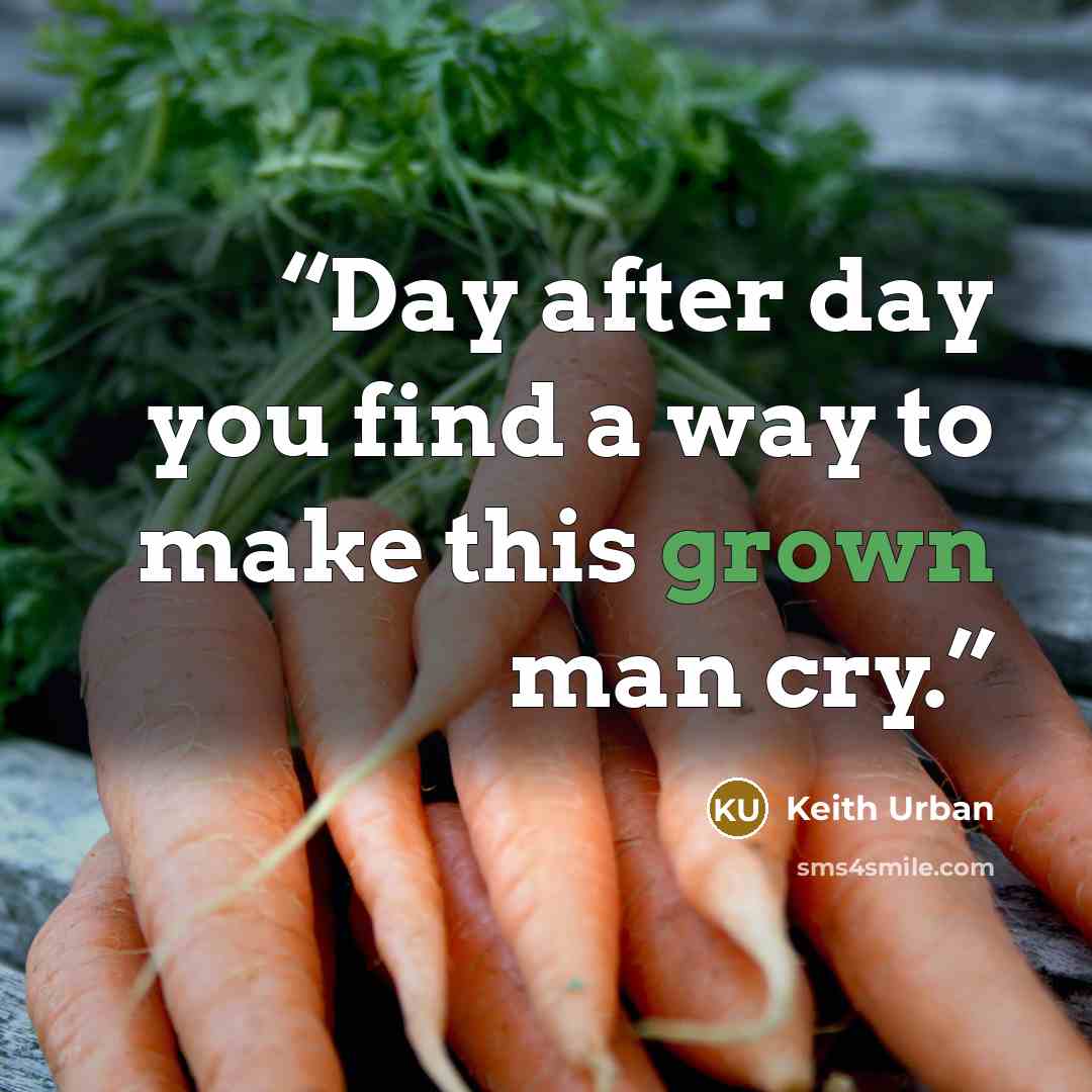 “Day after day you find a way to make this grown man cry.” quote by Keith Urban